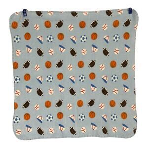 Kidgets Blue Basketball Football Baseball Soccer Cap Hat Sports Baby Blanket